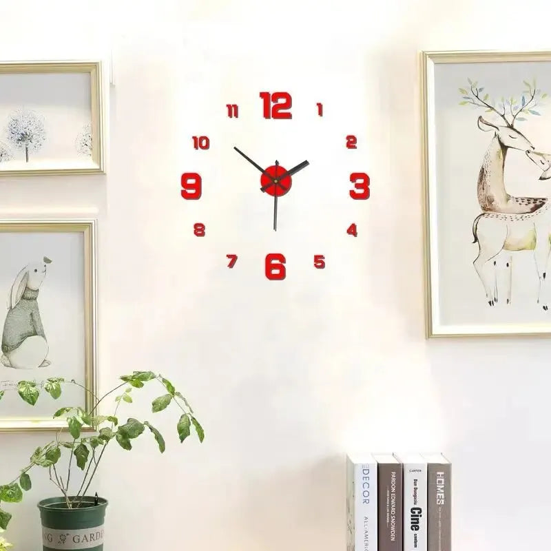 Parede criativa sem moldura , Relógio Decalque de parede para Sala de estar, Decoração de parede de escritório.