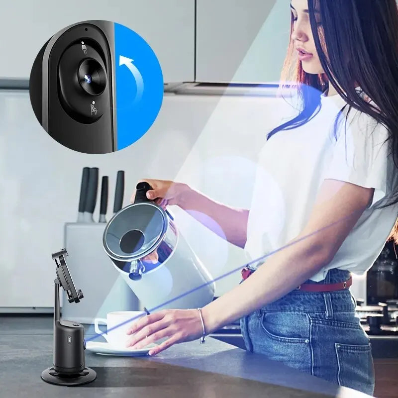 Suporte de Celular com Sensor de Rastreamento Automático Selfie Show 360 Rotação